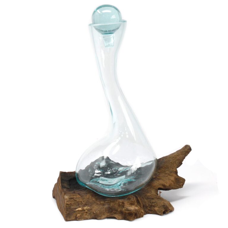 Molten-Glass-on-Wood-Wine-Decanter