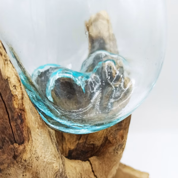 Gussglas Auf Holz Mit Ständer – Große Schale – Bild 4