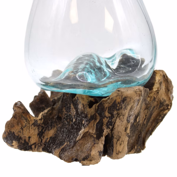 Molten Glass On Wood With Stand - Medium Bowl - Image 6