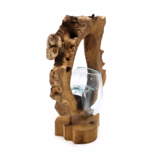 Molton Glass Hanging Art Vase on Wood