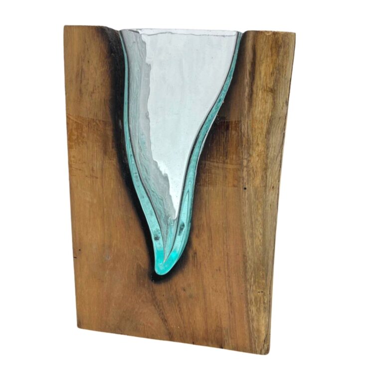 Molton-Glass-V-shaped-Art-Vase-on-Wood