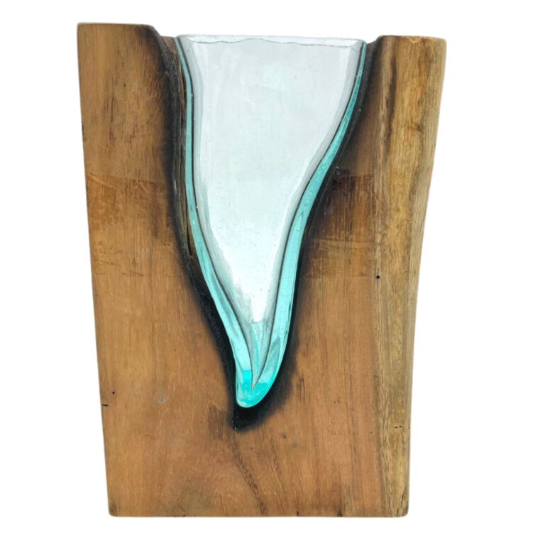 Molton-Glass-V-shaped-Art-Vase-on-Wood
