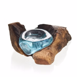 Smeltet Glass På Tre - Lysestake