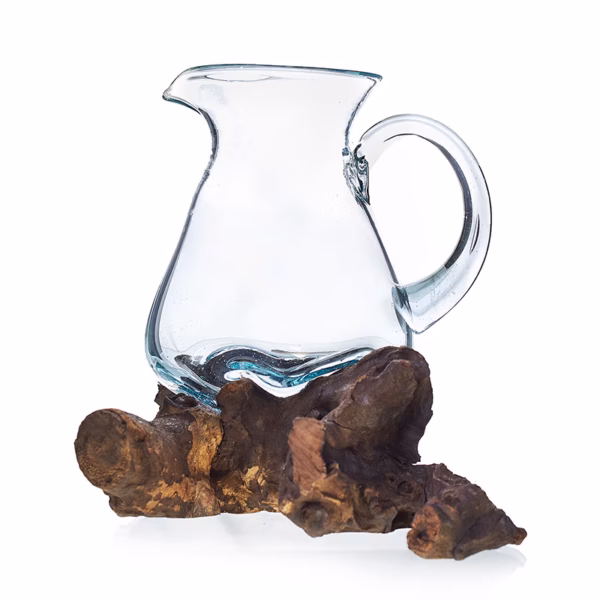 Gesmolten Glas Op Houten Stronk - Water Kan - Afbeelding 3