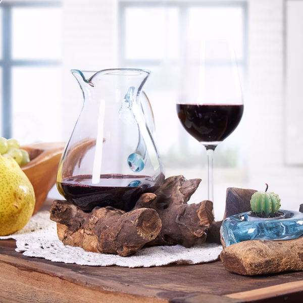 Gesmolten Glas Op Houten Stronk - Water Kan - Afbeelding 7