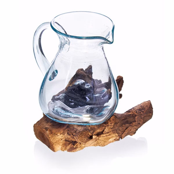 Gesmolten Glas Op Houten Stronk - Water Kan