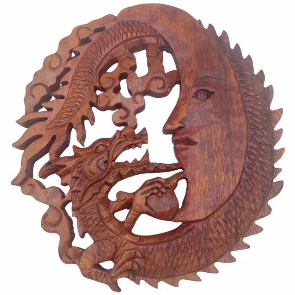 Måne &Amp; Drake Snidad Plakett - 30Cm