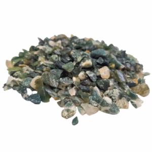 Moss Agate Edelstens Chips Bulk - 1Kg