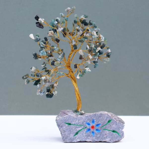 Moss Agate Gemstone Tree - 160 Stones - Image 3