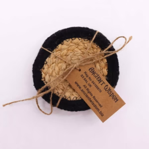 Underkop - Jute og Bomull 10cm 4 Stk - Svart Bordplate