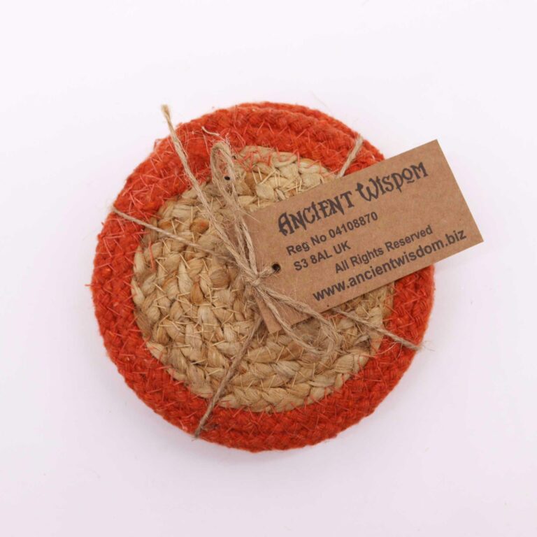 Natural-Coaster-Jute-Cotton-10cm-set-of-4-Clay-Boarder