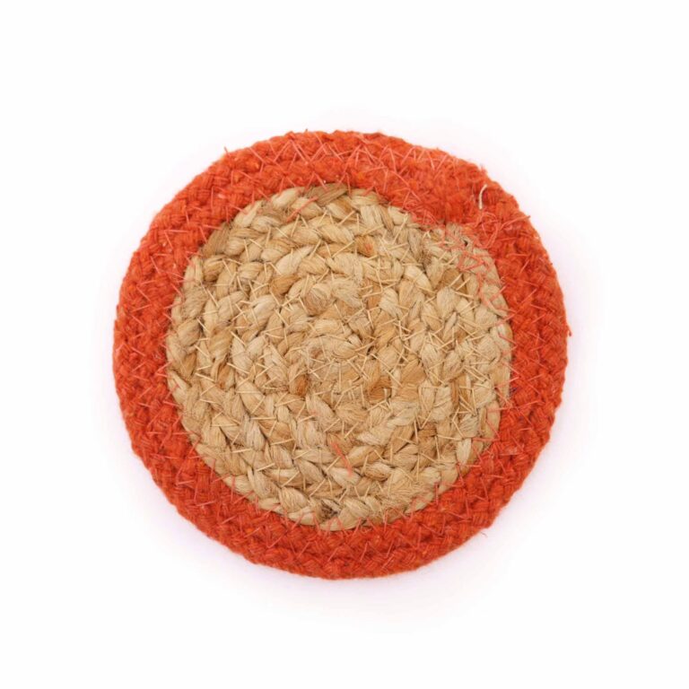 Natural-Coaster-Jute-Cotton-10cm-set-of-4-Clay-Boarder