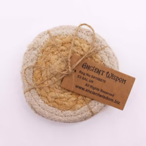 Underkop - Jute og Bomull 10cm 4 Stk - Elfenbensfarget Bordskåner