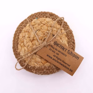 Underkop - Jute og Bomull 10cm 4 Stk - Naturlig Boarder