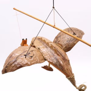 Dragons en Bois de Cocotier Dragon Naturel - Vernis - 37cm