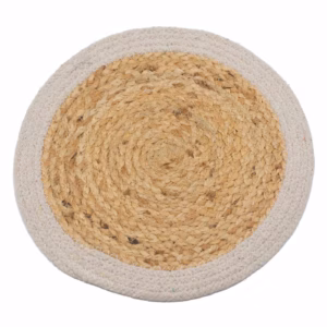 Naturlig Bordskåner - Jute Og Bomull 30 cm - Elfenbensfarget Kant