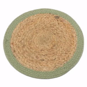 Naturlig Bordskåner - Jute Og Bomull 30 cm - Olivenfarget Bordskåner
