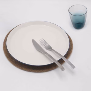 Natuurlijke Placemat - Jute & Katoen - Teal Rand