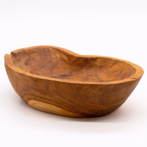 Natuurlijk Onregelmatig Vormige Teakhouten Fruitschaal - 31x22x8cm
