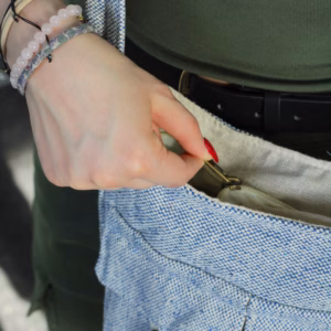 Naturlig Tones Tasker med To Lommer - Sten - Mellemstor