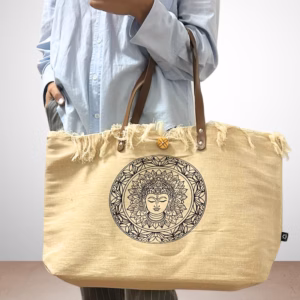 Naturlig Tote Taske med Læderhåndtag - Inspiration