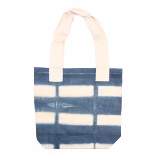 Naturlig Tye-Dye Bomullspose (8 Oz) - 38x42x12 cm - Grå Blokker - Naturlig Håndtak