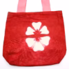 Naturlig Tye-Dye Bomullspose (8 Oz) - 38x42x12 cm - Rødbrun Blomst - Rosa Håndtak - Bilde 2