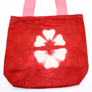Naturlig Tye - Dye Bomuldstaske (8oz) - Rødbrun Blomst - Lyserød Hank
