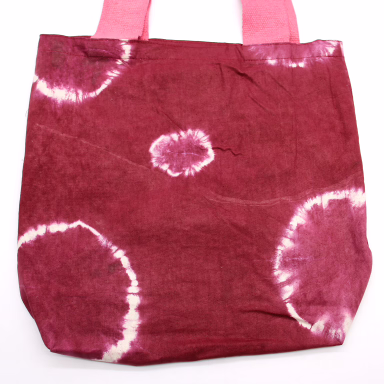 Natural-Tye-Dye-Cotton-Bag-8oz-38x42x12cm-Maroon-Rings-Pink-Handle