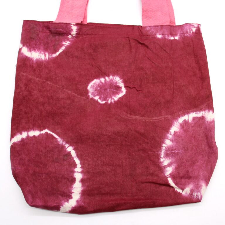 Natural-Tye-Dye-Cotton-Bag-8oz-38x42x12cm-Maroon-Rings-Pink-Handle