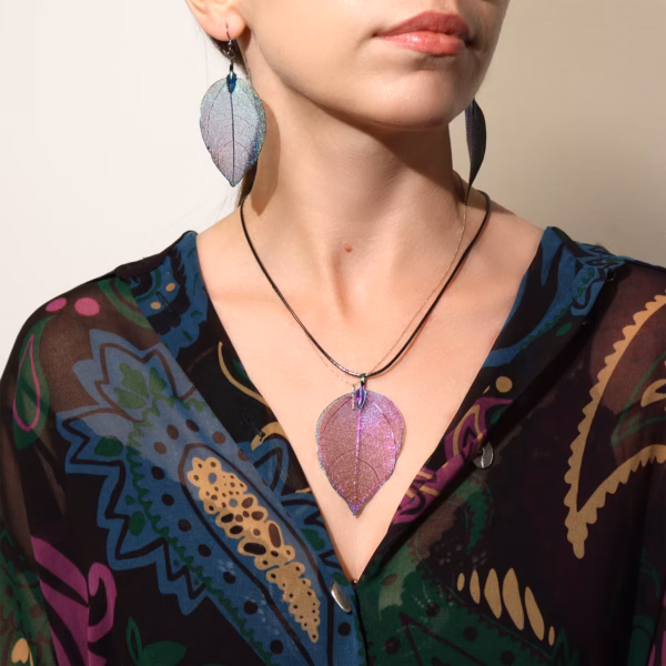 Necklace - Bravery Leaf - Lavender - Billede 7