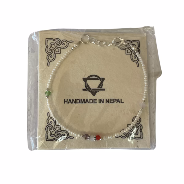 Nepalese Extra Fine Gem Bracelet - Pearl & Cut Beads - Image 4