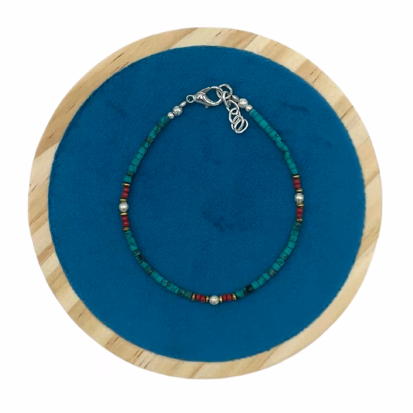 Nepalese Extra Fine Gem Bracelet - Turquoise & Stone - Image 3