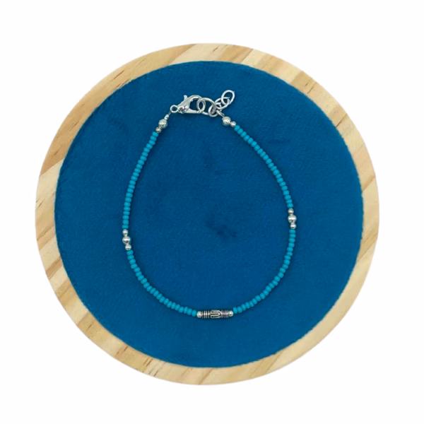 Nepalese Extra Fine Gem Bracelet - Turquoise & Teardrop - Image 3
