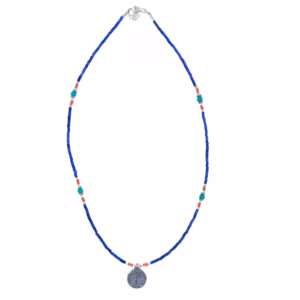 Nepal - Halskette - Extrafeine Edelsteine - Blauer Onyx und Lebensbaum