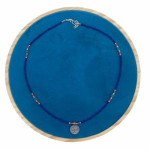 Nepal - Halskette - Extrafeine Edelsteine - Blauer Onyx und Lebensbaum