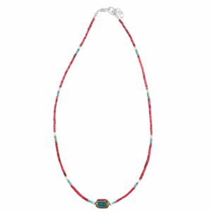 Collar Nepalés de Gemas Extra Finas - Cuenta Tribal de Coral