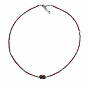 Collar Nepalés de Gemas Extra Finas - Cuenta Tribal de Coral