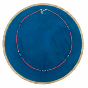 Collar Nepalés de Gemas Extra Finas - Cuentas de Coral Rosa y Turquesa