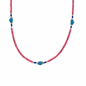 Nepalese Extra Fine Gem Necklace - Pink Coral & Turquoise Beads