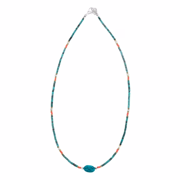 Nepalese Extra Fine Gem Necklace - Turquoise & Stone - Image 4