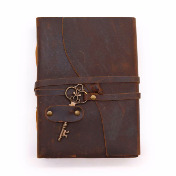 Oiled Leather &Amp; Key - 200 Pages Decle-Edged - 13X18Cm