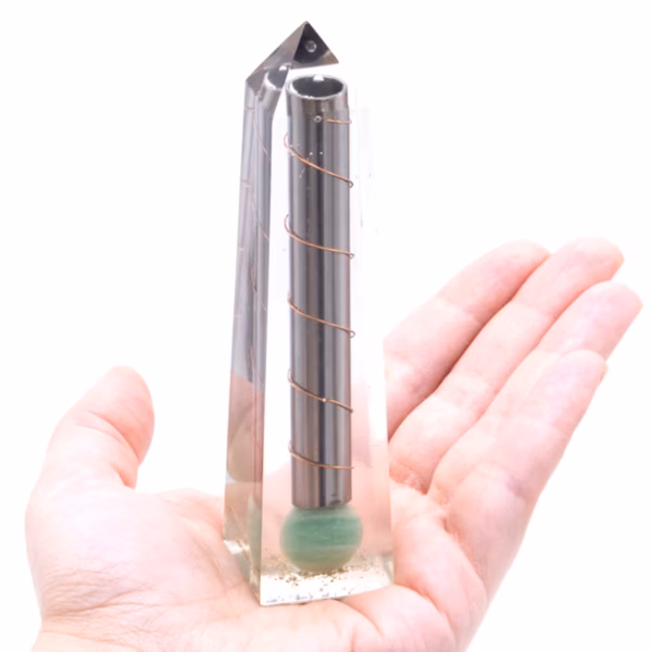 Orgonittobelisk Power Point Grønn Aventurin - 110X30 Mm - Bilde 2
