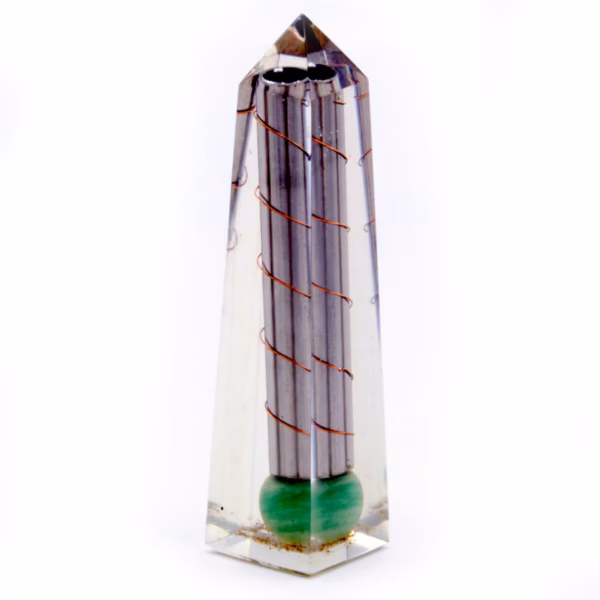 Orgonittobelisk Power Point Grønn Aventurin - 110X30 Mm