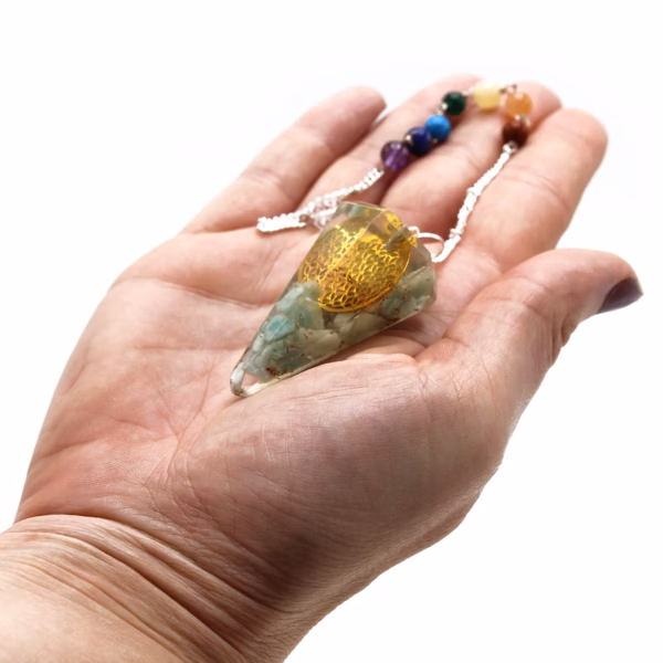 Orgonite Orgonitt Power Chakra Pendel - Livets Blomst - Bilde 3