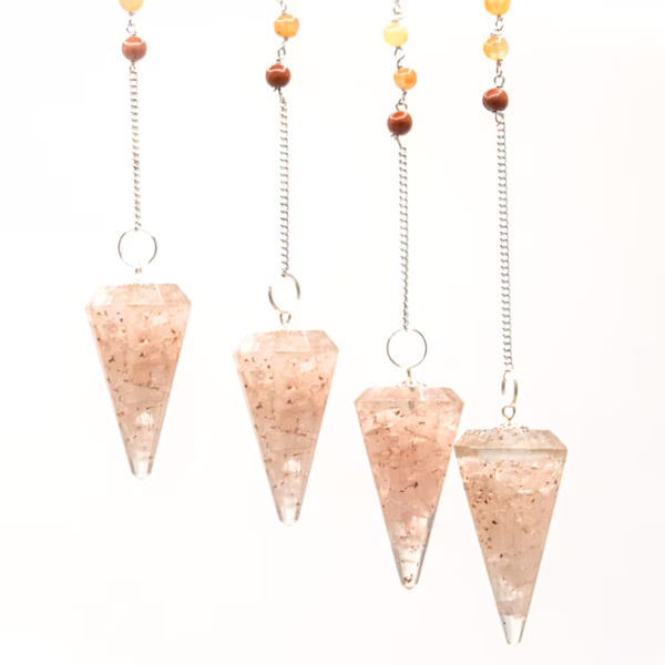 Pendule Orgonite De Puissance Chakra - Quartz Rose – Image 2
