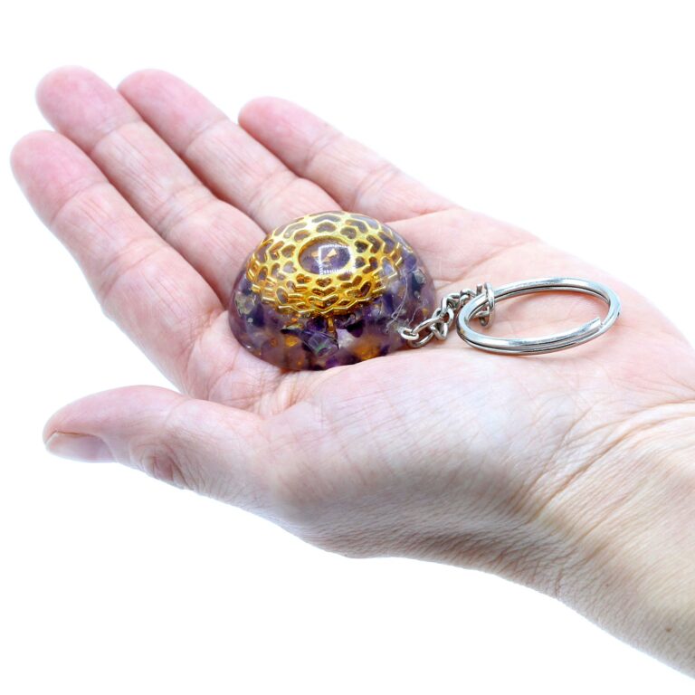 Orgonite-Power-Keyring-Amethyst-Mandala-Hearts