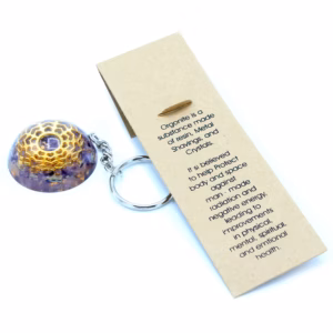 Porte - Clés Orgonite - Améthyste Coeurs Mandala