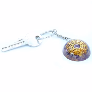 Porte - Clés Orgonite - Améthyste Coeurs Mandala
