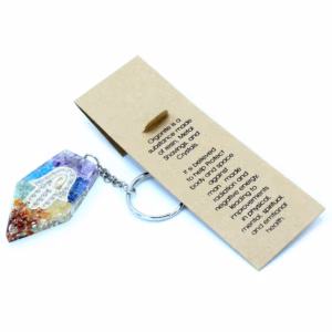 Orgonite Power Keyring - Gemstone Chakra Hamsa